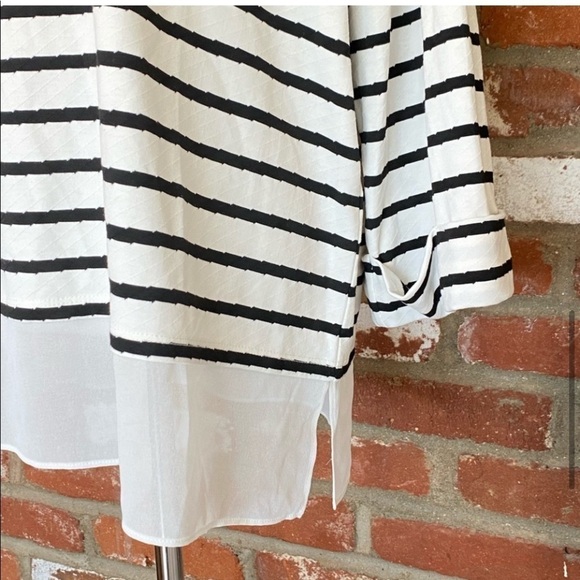Vince Camuto Blue White Striped Knit Tunic Top Size XL New with tags - Picture 6 of 10